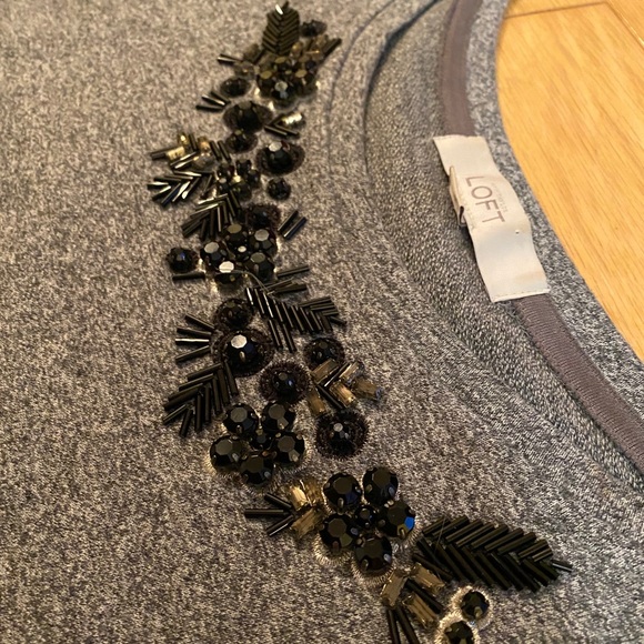 Grey Loft sweater with black beading size S - Picture 4 of 5